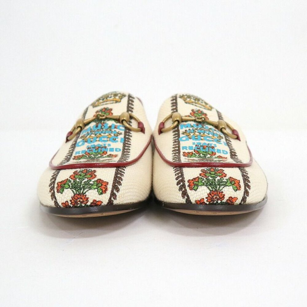Gucci Anniversary Horsebit Accent Jaguar Drofa 8.5 Ivory Print Ivory- Print - Picture 4 of 8